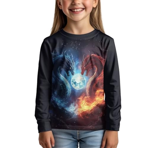 Image of Uourmeti Long Sleeve Tops for Boys Graphic T Shirts Teen Girls Active Pullover Tees