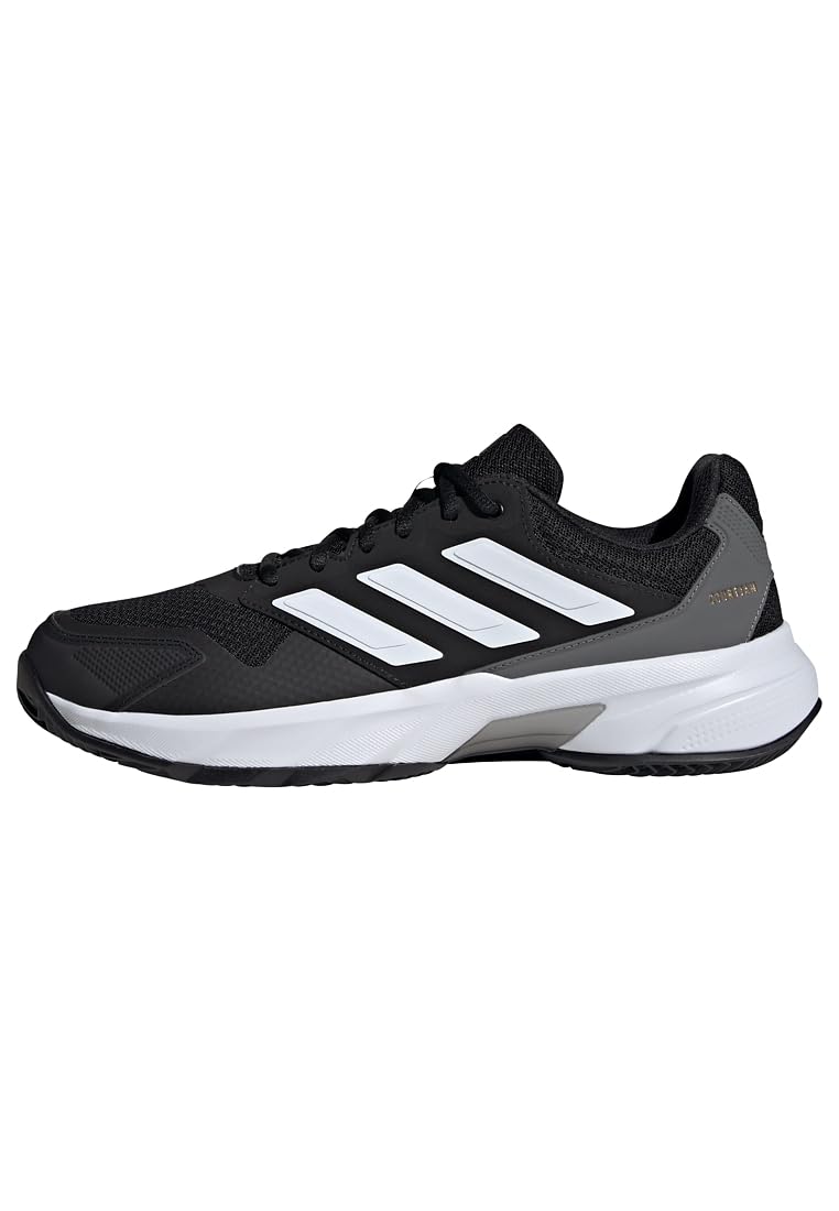 adidas Men's CourtJam Control 3 Clay Tennis Shoes, Core Black/Cloud White/Grey Four, 10.5 UK