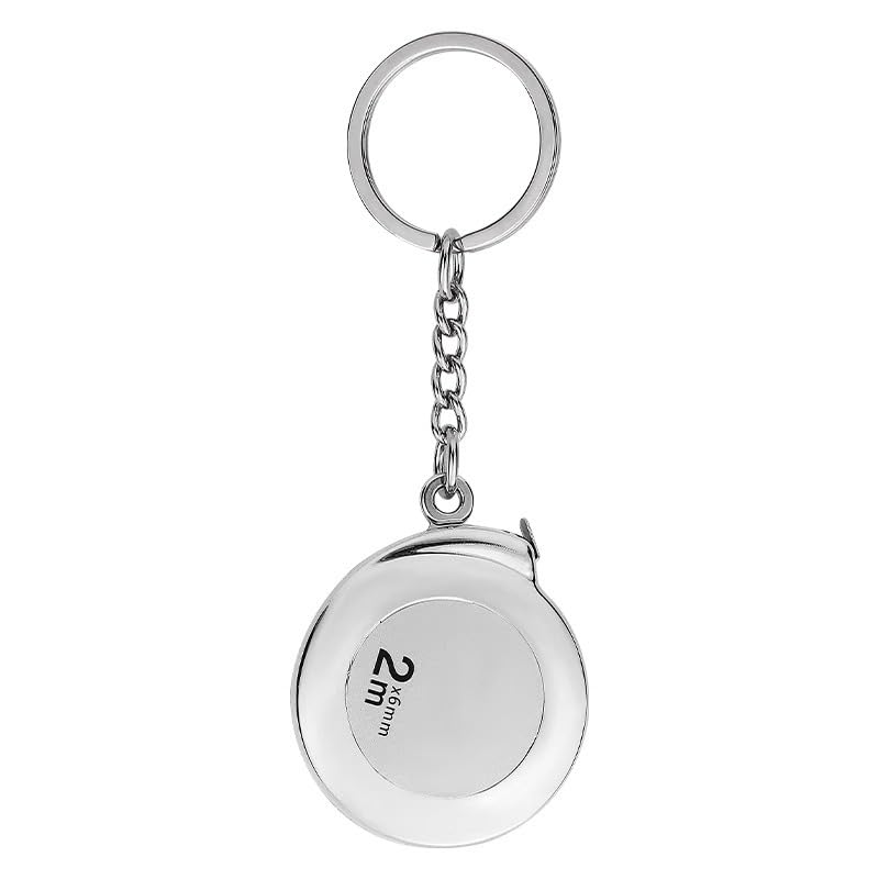 2M Silver Tape Measure Keychains Stainless Steel Tape Measure Tape Measure Keychains Functional Mini Retractable Measuring Tape Keychains for Fabric Cloth Measure Linear Measurement-image-30