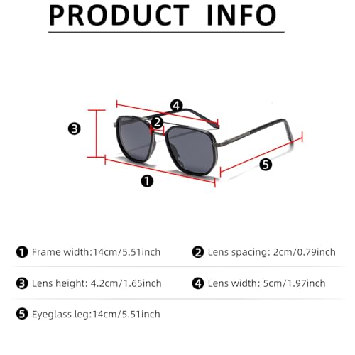 Zen Zest Sunglasses Women, Zenzest Glasses Geometric Frame for Women, Vintage Fashion Double Bridge Metal Eyewears4