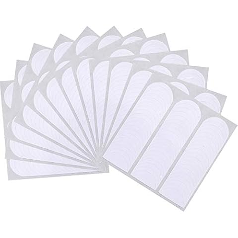 Blulu 648 Pieces French Manicure Nail Stickers Strips, Self-Adhesive Nail Sticker Tips for Manicure Decoration DIY Tools (Moon Shape Design, 648 Pieces) Cover