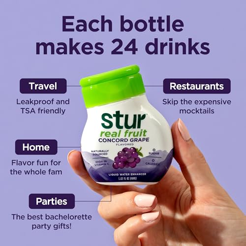 Image of Stur Liquid Water Enhancer | Summer Variety Pack | Naturally Sweetened | Sugar Free | Zero Calories | Keto | Vegan | 5 Bottles, Makes 120 Drinks
