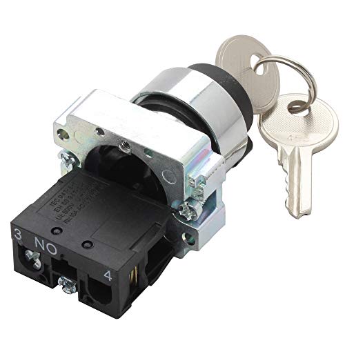 Shopcorp - 2 Position Maintained Selector Rotary Key Switch - Self-Lock Switch, 22Mm Mounting Hole Size, 1No Control Function, 415V Voltage And 10A Contact Current - Xb2-Bg21 Model #TOP1
