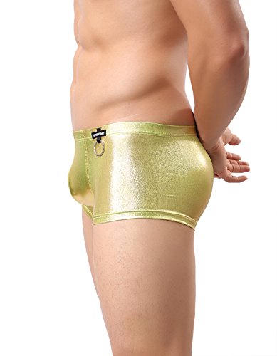 Mendove Men's Sexy Faux Leather Low Rise Boxer Briefs Shorts2