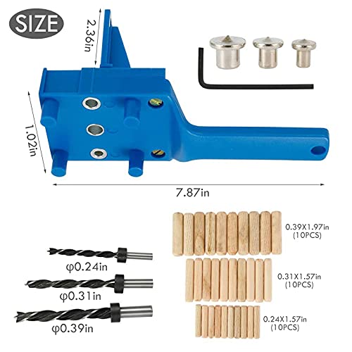 Errum Dowel Jig Kit 41Pcs Wood Dowel Jig Kit, 6/8/10mm Woodworking Drill Guide Set Metal Sleeve Handheld Dowelling Jig Drilling Set Doweling Hole Saw Tools 2 Errum Dowel Jig Kit 41Pcs Wood Dowel Jig Kit, 6/8/10mm Woodworking Drill Guide Set Metal Sleeve Handheld Dowelling Jig Drilling Set Doweling Hole Saw Tools - Image 2