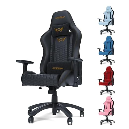 GT OMEGA PRO Racing Spelstol med ländryggsstöd - Ergonomisk kontorsstol i PVC-läder med 4D justerbart armstöd och vilstol - Esport-säte för ultimat spelupplevelse - svart