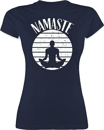 Shirt Damen - Yoga und Wellness Geschenk - Namaste weiß - M -...