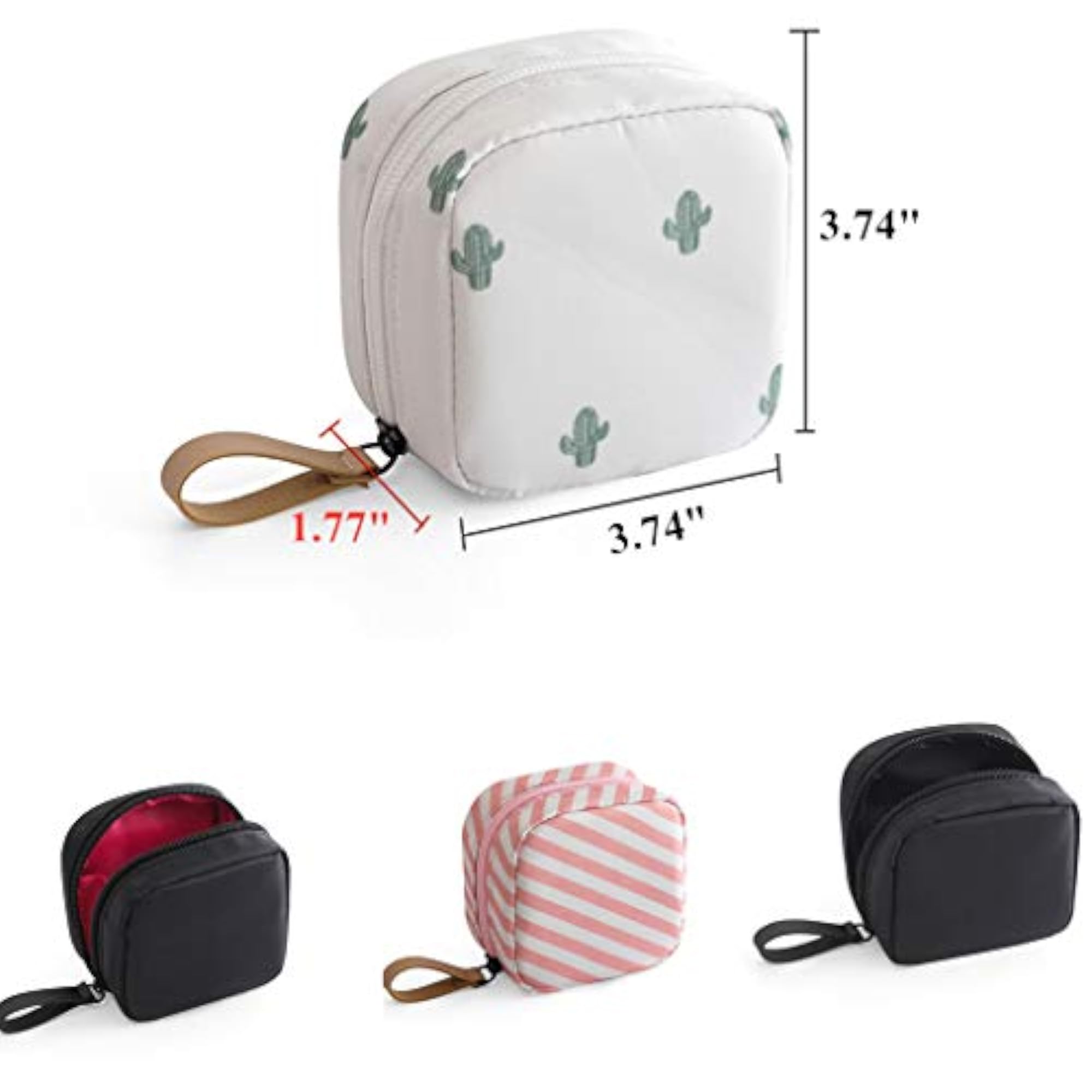 Mini Black Travel Cosmetic Bag, Toiletry Organizer Pouch
