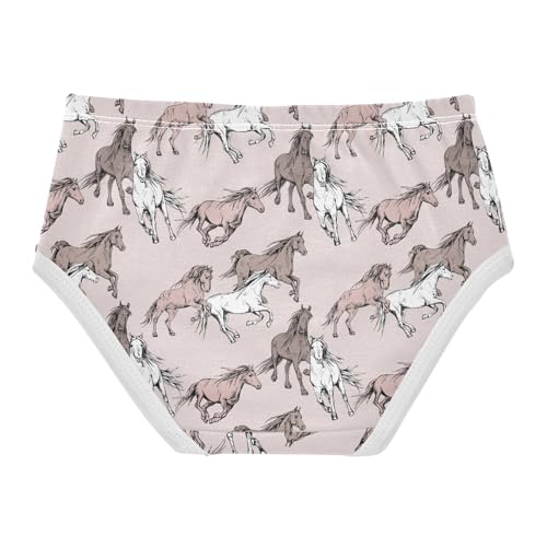 Little Girls Horses Underwear Soft Cotton Kids Panties in Sizes 2/3t, 4t, 5t, 6 and 82