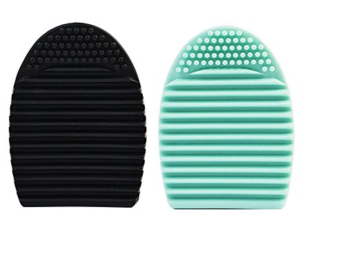 Brush Cleaner Egg,Makeup Silicone Brush Cleaner Scrubber Tools (Black,Green,2Pack)by Youkwer