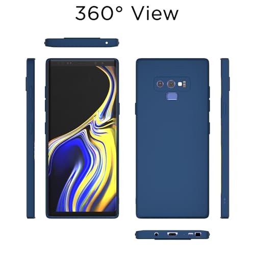 Image of Outlouders Back Cover for Samsung Galaxy Note 9 | Camera Protection | Durable Soft Matte Silicone Bumper Case (Blue)