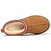 KIDMI Genuine Suede Platform Slippers for Women Fuzzy Winter Warm Shoes Indoor Outdoor, Chestnut 39