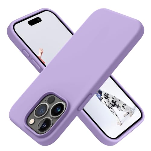 OTOFLY Compatible with iPhone 15 Pro Case Silicone Shockproof Slim Thin Phone Case for iPhone 15 Pro(6.1 inch) (Light Purple)