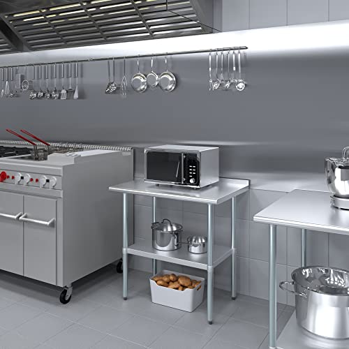 Image of AmGood Stainless Steel Work Table with 1.5 inch Backsplash | Metal Kitchen Food Prep Table | NSF (36 inch Long x 24 inch Deep)