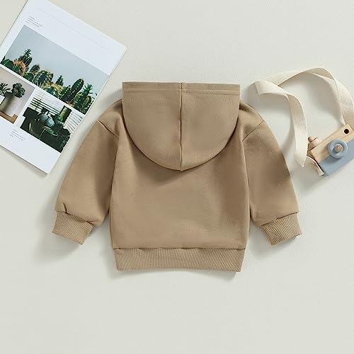 Toddler Baby Boy Girl Hoodies Solid Color Long Sleeve Kangaroo Pocket Hooded Sweatshirt Top Fall Winter Clothes3