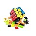 ULUZE Magic Cube Rubix Cube 3x3 Build-on Brick Magic Cube Brain Teaser Puzzle and Bricks Toy in 1 for Kids Adult Gift Compatible with Lego, Black