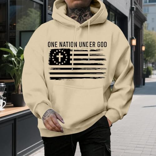 Mens Hoodies Pullover, Long Sleeve Drawstring America Hoodies, Fall Warm Top Fashion Loose Fit Holiday Clothes2