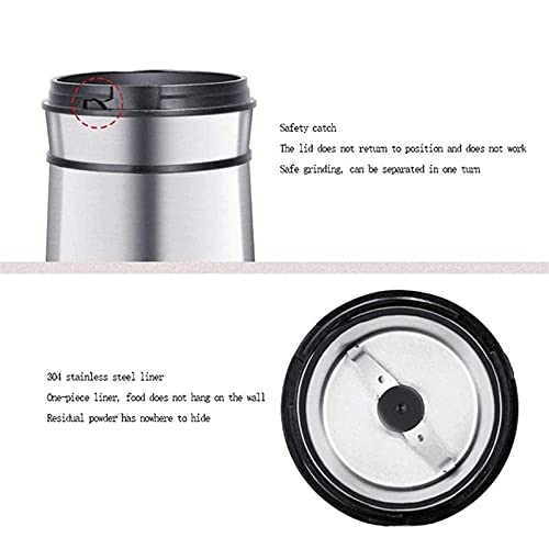 Starfisher Elektrische Kaffeemühle für Bohnen, Gewürze und mehr, Edelstahlklingen, kleine leise Mühle, Getreidemühlen – Bild 7