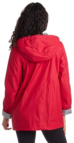 URBAN REPUBLIC Red X-Large Rain Jacket for Women - Stylish Lightweight Waterproof Windbreaker - Image 2