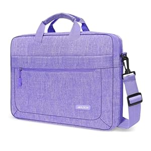 MOSISO Laptop Shoulder Messenger Bag Compatible with MacBook Air 15 inch M2 A2941/Pro 16 inch M3 A2991 M2 A2780 M1 A2485 A2141,15-15.6 inch Notebook with Adjustable Depth at Bottom, Purple