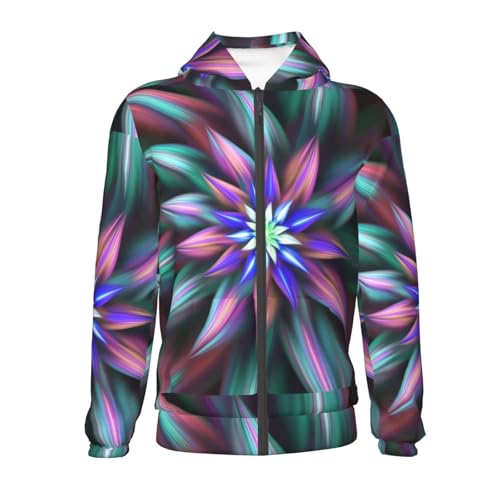 Colored Abstract Kids Pullover Hoodies Boys Zip Up Sweatshirts Girls Athletic Clothes with Pocket2