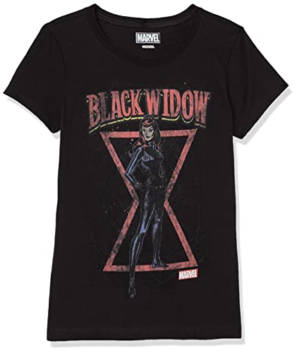 T-shirt Marvel fille manches courtes coton noir motif Spider Web vêtement enfant