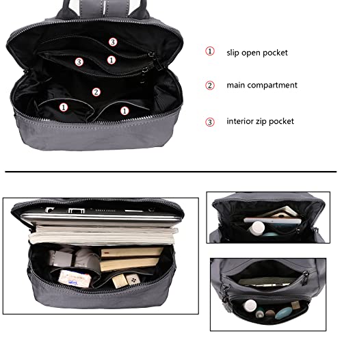 Image of Uromee Travel Backpack Purse for Women Nylon Ladies Fashion Tassel Shoulder Bag Convertible