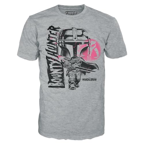 Funko Boxed tee: The Mandalorian - Mando - Small - (S) - Star Wars Mandalorian - Camiseta, Franela - Ropa - Idea Manga Corta para Adultos Hombres y Mujeres- Mercancia Oficial