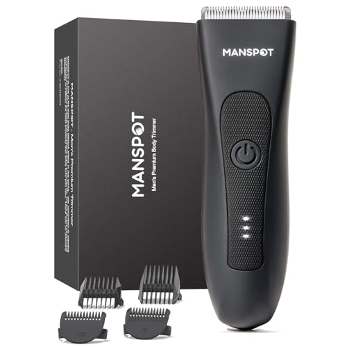 Image of MANSPOT Ball Trimmer for Men, Private Part Hair Trimmer, Pubic Hair Trimmer & Body Groomer, Ceramic Blade, IPX7 Waterproof Wet & Dry, Rechargeable Body Trimmer for Balls, Groin, Legs & Intimate Areas