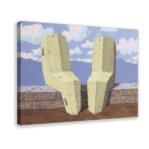 Magritte Impression Toile Tableau Surréalisme Décoration Murale Cadre Bureau 30x45cm