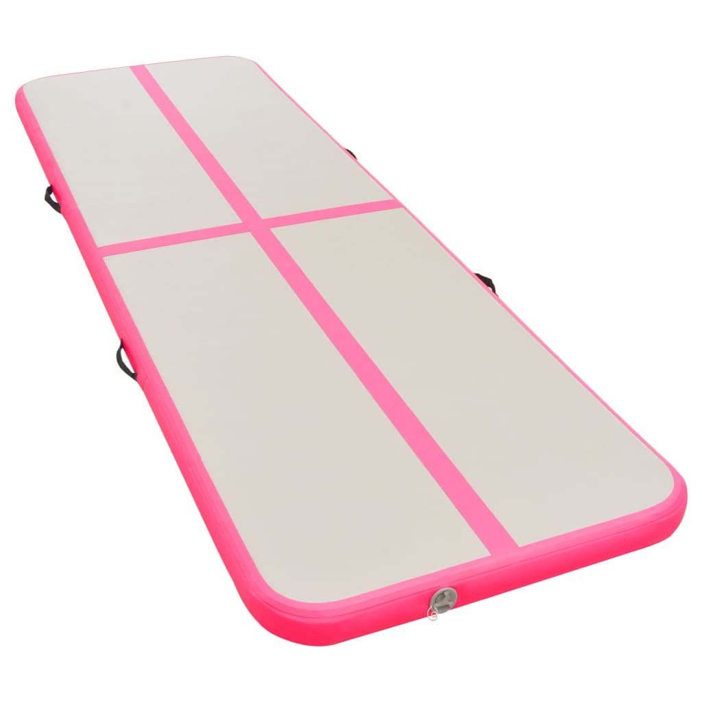 Inflatable Gymnastics Mat with Pump 275 6x39 4x3 9 PVC Pink 23 46kg 51 61ib Yoga Pilates Mats