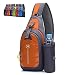 Peicees Chest Crossbody Backpack Sling Backpack Travel Bike Gym Outdoor Daypack Single Shoulder Sling Bag with Water Bottle Holder for Women Men Boys and Girls(Orange)