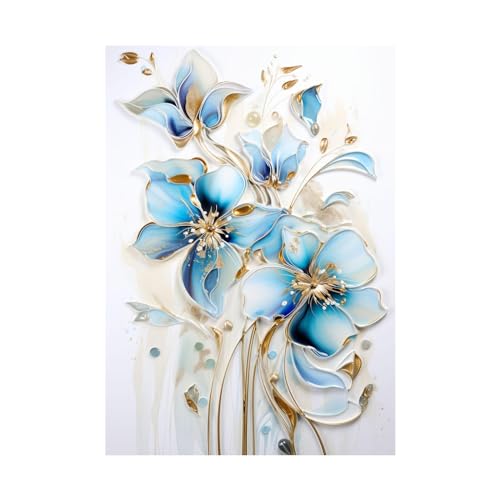 Tableaux decoration murale salon FJASKER peinture abstraite d'art floral moderne 60x80cm