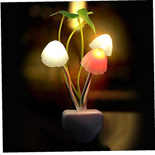 La luz de la Novedad Noche de la Seta de EE.UU. Plug luz del Sensor de AC110V-220V 3 lámpara de Hongos de Colores de Las Luces de la Noche del bebé de Cover
