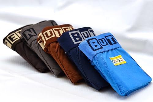 Image of BUTEN Pack of 5 Slim Fit Pure Cotton Mini Trunks स्लिम फिट ट्रंक जंगिया