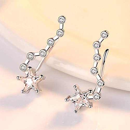 Pendientes de botón estrella de cristal joyería de mujer para uso diario informal 4