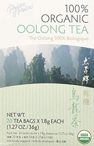 Prince of Peace Organic Oolong Tea, 20 Tea Bags – 100% Organic Black Tea – Unsweetened Black Tea – Lower Caffeine Alternative to Coffee – Herbal Health Benefits