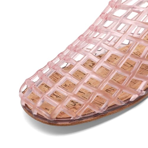 Jelly Mesh Ballet Flats - Comfortable Clear Jelly Shoes, Adult Women's Closed Toe Flats Sandals