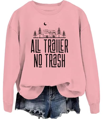 Sweat-shirt All Trash No Trailer, rose, M