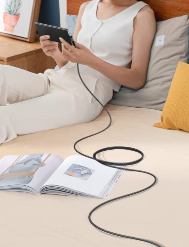 Image of AINOPE Type C Charging Cable Fast Charge 3.1A Right Angle USB C Charger Cable, Resistant Nylon Braided USB C Cord -10ft /3m Black