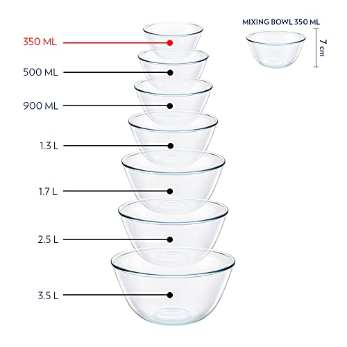 Image of Borosil 500ml Round Serving & Mixing Bowl with Lid | Made in India Borosilicate Glass Bowl for Kitchen & Dinning | Bowl for Mixing Dough, Salad, Batter | Microwave & Dishwasher Safe | Transparent