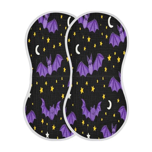 Graffiti Bat and Moon Burp Cloths Unisex Cotton Burp Cloths Absorbent and Non-Seeping Suitable for Babies, Toddlers, Newborns2