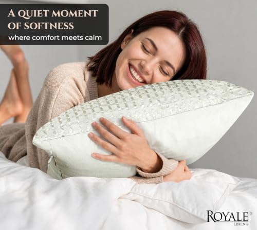 Image of ROYALE LINENS 16 x 16 Pillow Insert - Down Alternative Throw Pillows Insert - Square Pillow Pack of 1 - Bed & Couch Pillows - Inner Cushion for Bed, Cushion for Living Room - Shams Stuffer