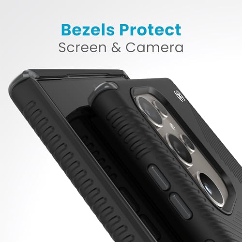 Image of Speck Presidio 2 Grip Samsung Galaxy S24 Ultra Case - Drop & Camera Protection, Soft-Touch Secure Grip, Wireless Charging Compatible, Shock Absorbant - Black | Drop Protection