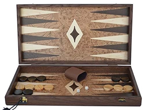 Manopoulos Walnut Burl Traditional 19" Backgammon Set - Olive Checkers | Ya disponible en tu tienda friki favorita! En mundofriki.es! Manopoulos Walnut Burl Traditional 19" Backgammon Set - Olive Checkers | Ya disponible en tu tienda friki favorita! En mundofriki.es!