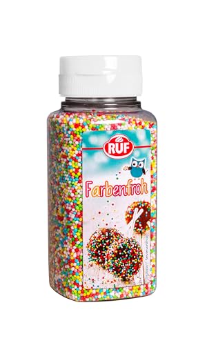 RUF Nonpareilles Zuckerperlen Streudekor bunte Mini-Perlen für Eis Torten und Muffins Backdeko für Kinder-Geburtstag und Party 165 g