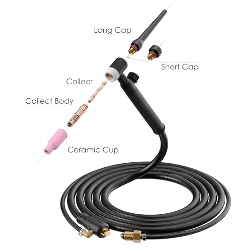 bestarc Tocha de soldagem TIG, tocha TIG de elevação de argônio WP-17FV, conector de 150 Amp 10-25 m