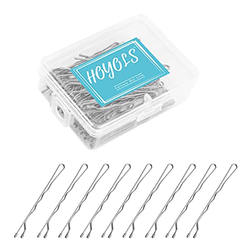 Hoyols Hair Pins Silver, Crimped Grip Bobby Pin, Secure Hold Wavy Slide Proof Hair Styling Pins Holder For Gray Hair Women Decorative 100 Count, 2 inch (Silver) Hoyols Hair Pins Silver, Crimped Grip Bobby Pin, Secure Hold Wavy Slide Proof Hair Styling Pins Holder For Gray Hair Women Decorative 100 Count, 2 inch (Silver)