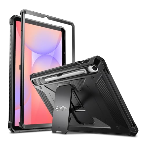 Fintie Shockproof Case for Samsung Galaxy Tab S10 Lite/ S10 FE/ S9 FE 5G 10.9 Inch/Tab S9 11 Inch, Tuatara Rugged Unibody Hybrid Bumper Kickstand Cover Built-in Screen Protector, Black
