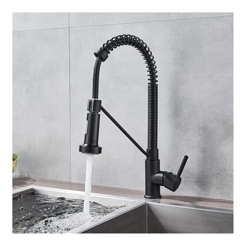 Robinet de cuisine avec pulvérisateur pull down mitigeur noir LWX